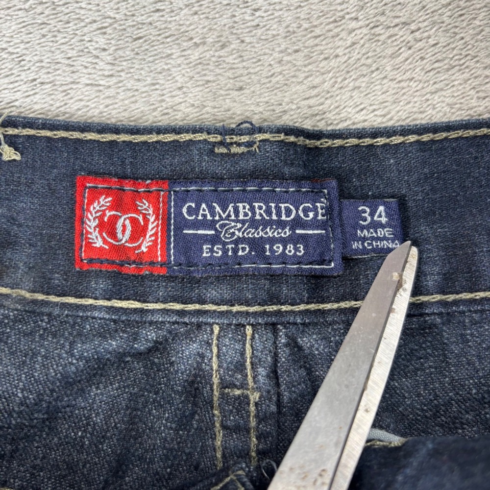 Cambridge Classics Jeans Mens 34x32 Dark‎ Wash Blue Excellent Straight Fit Denim - Picture 2 of 6